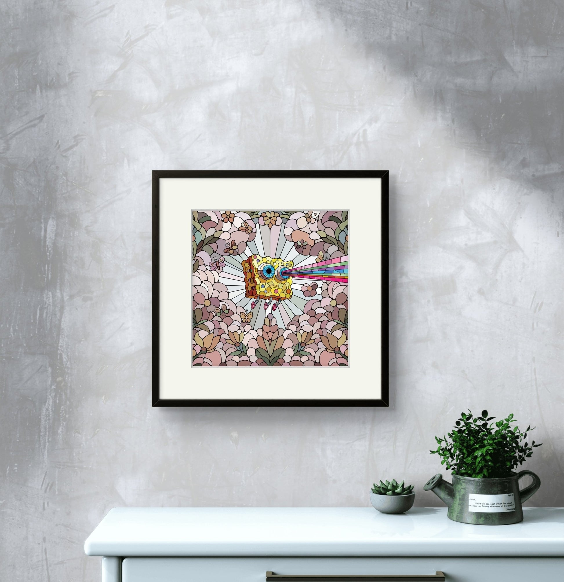 Bilde av Ronny Bank "Lost Again" 15X15cm laget av Ronny Bank, popart kunst fra Galleri2b