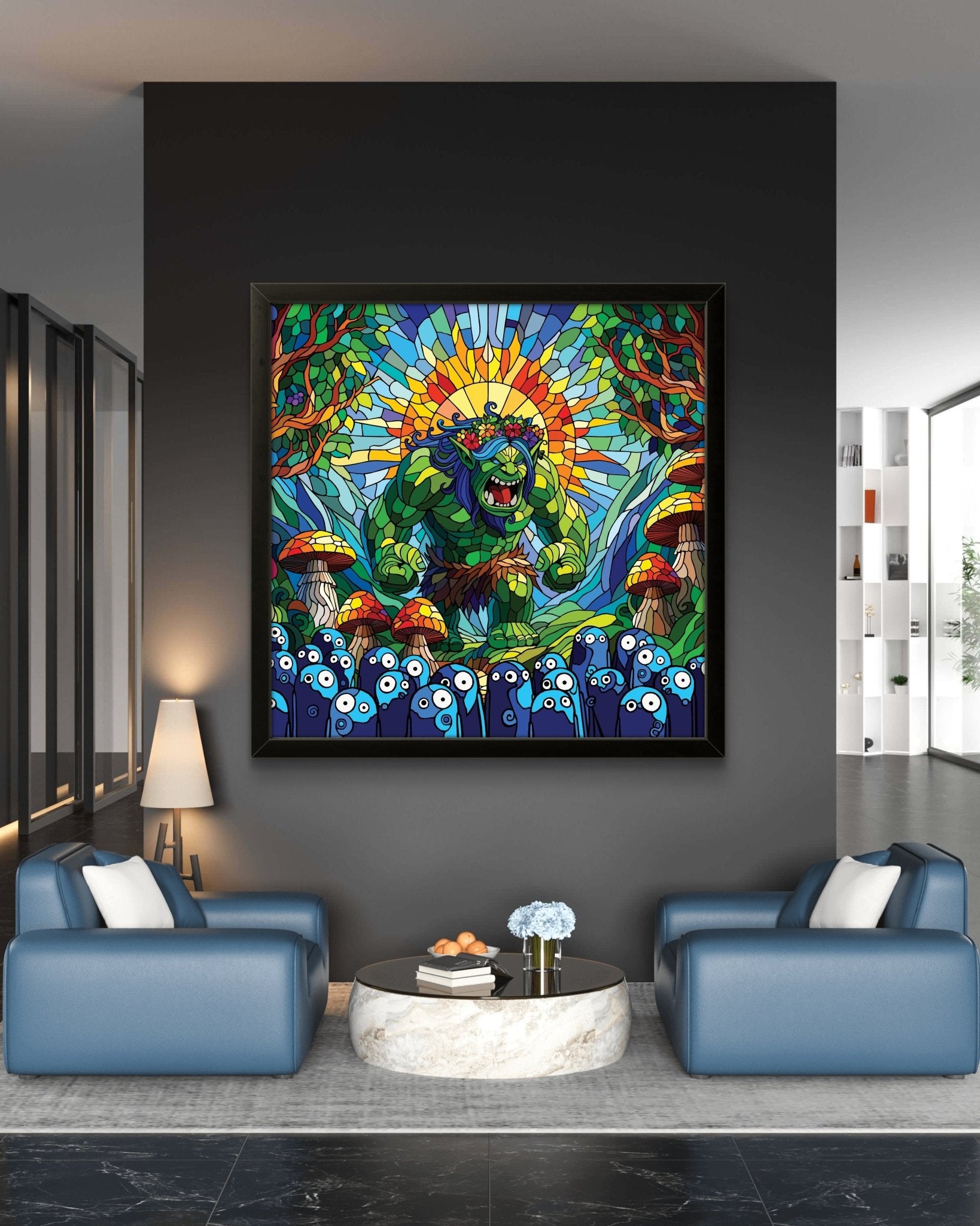 Bilde av Ronny Bank "My little helpers" 90X90 cm laget av Ronny Bank, popart kunst fra Galleri2b