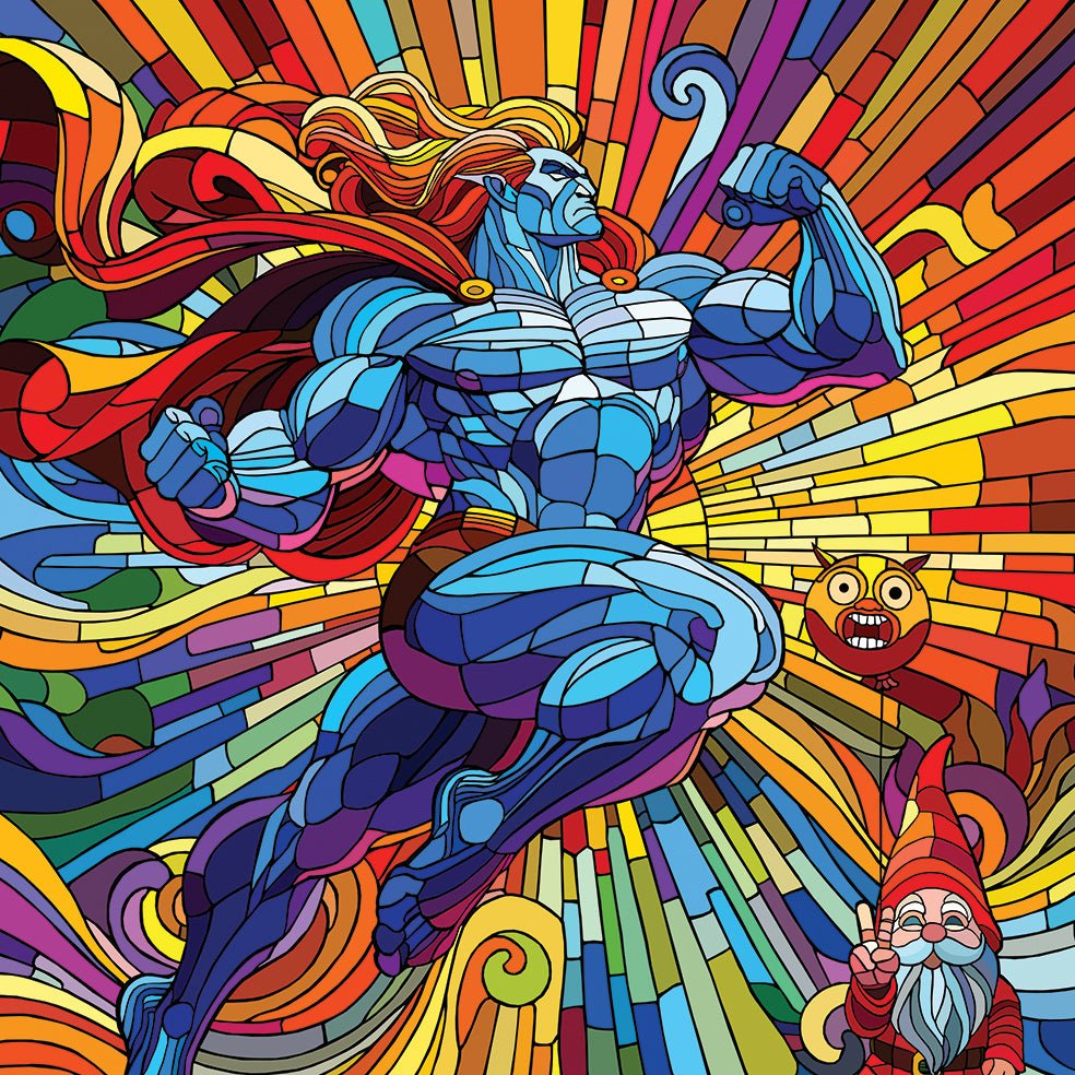 Bilde av Ronny Bank "Praise the lord" 50X50 cm laget av Ronny Bank, popart kunst fra Galleri2b