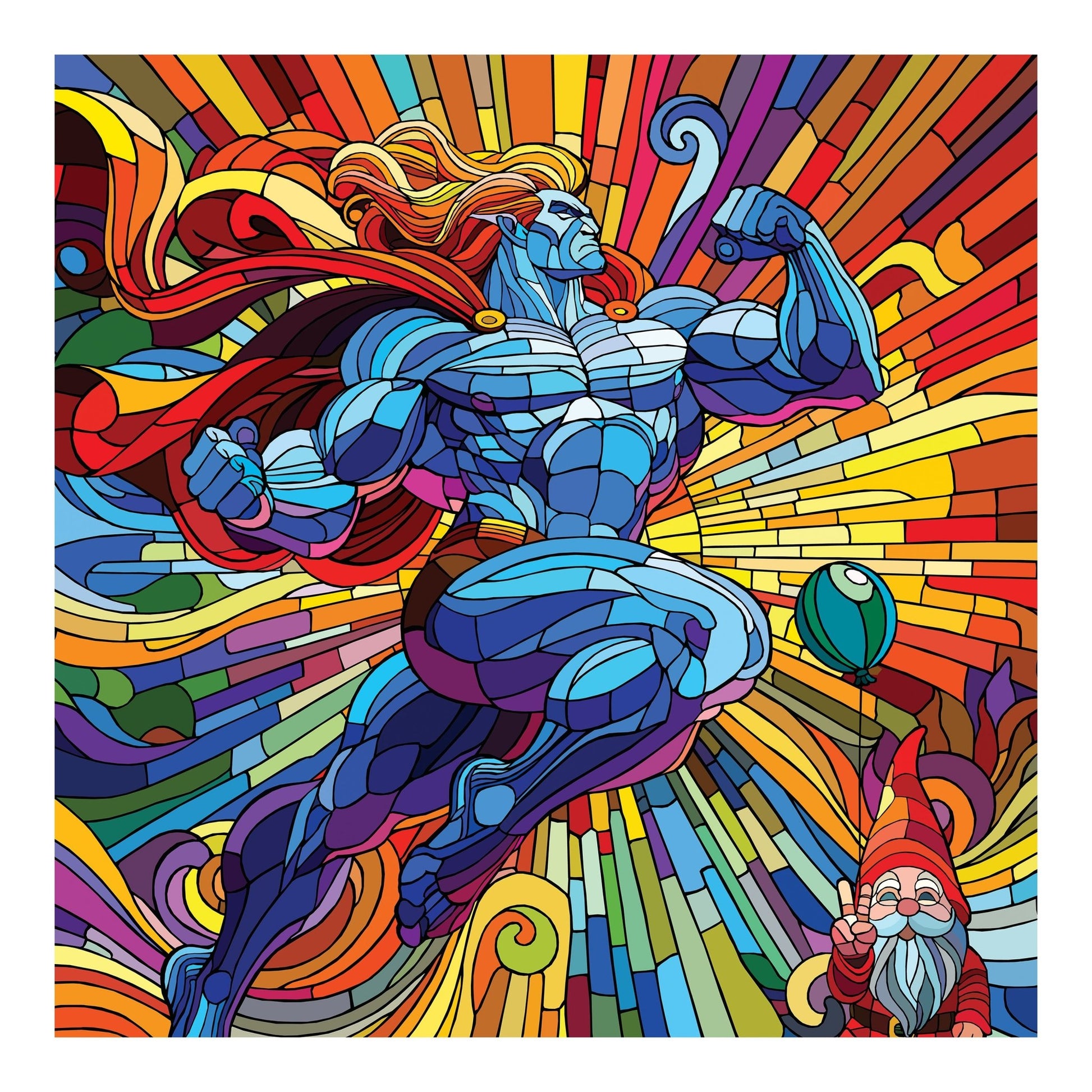 Bilde av Ronny Bank "Praise the lord" 90x90cm laget av Ronny Bank, popart kunst fra Galleri2b