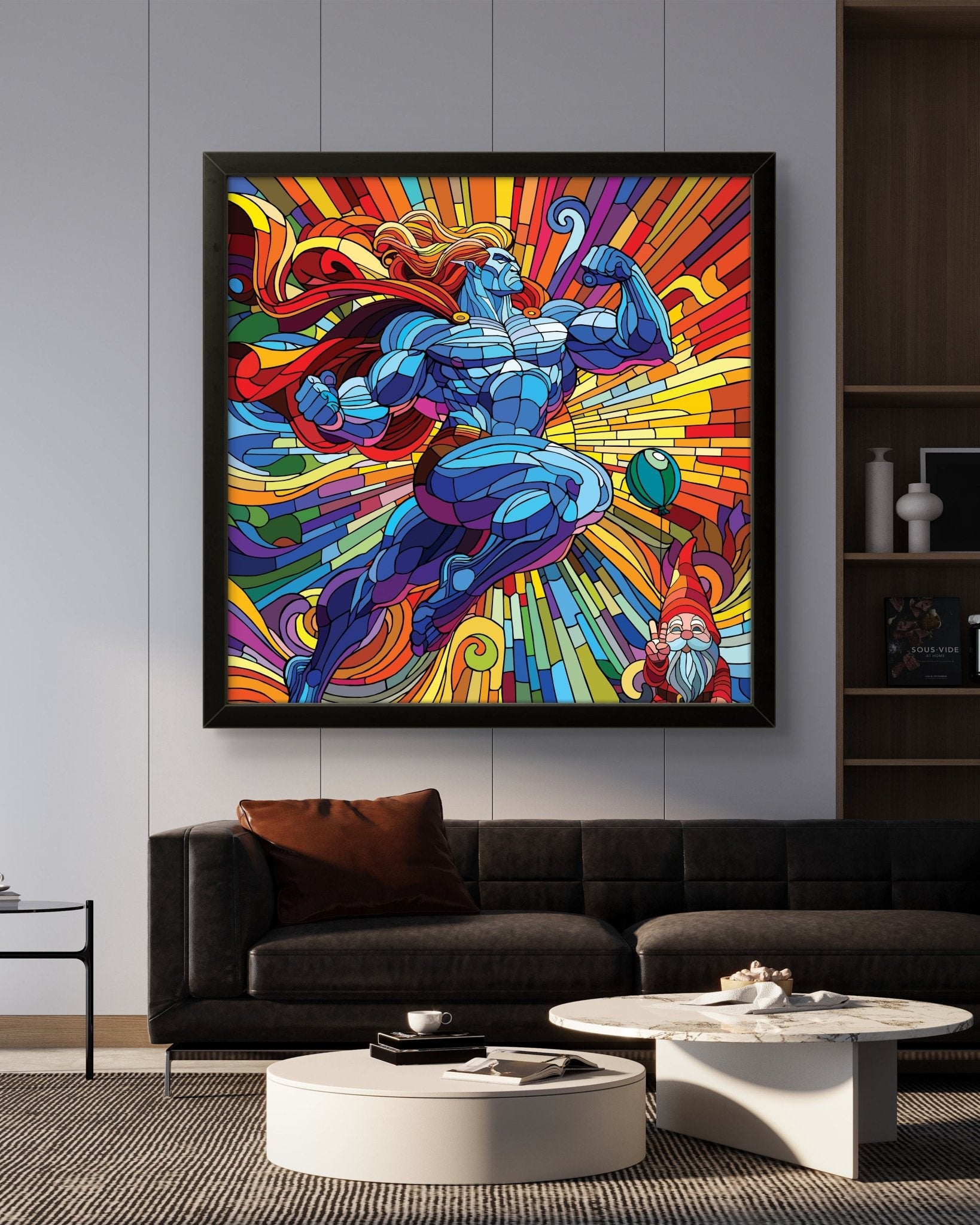 Bilde av Ronny Bank "Praise the lord" 90x90cm laget av Ronny Bank, popart kunst fra Galleri2b