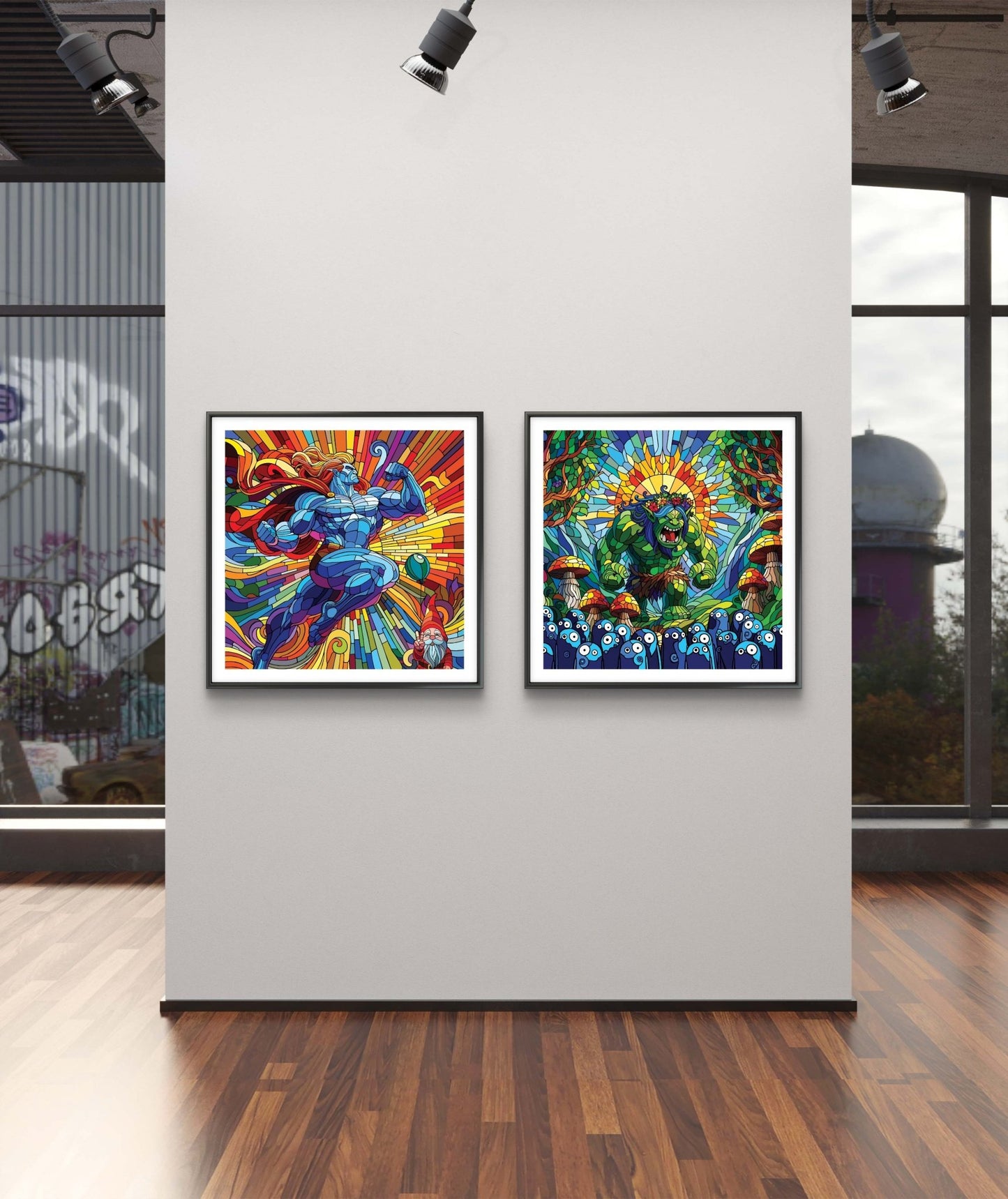 Bilde av Ronny Bank "Praise the lord" 90x90cm laget av Ronny Bank, popart kunst fra Galleri2b