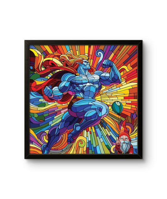 Bilde av Ronny Bank "Praise the lord" 90x90cm laget av Ronny Bank, popart kunst fra Galleri2b