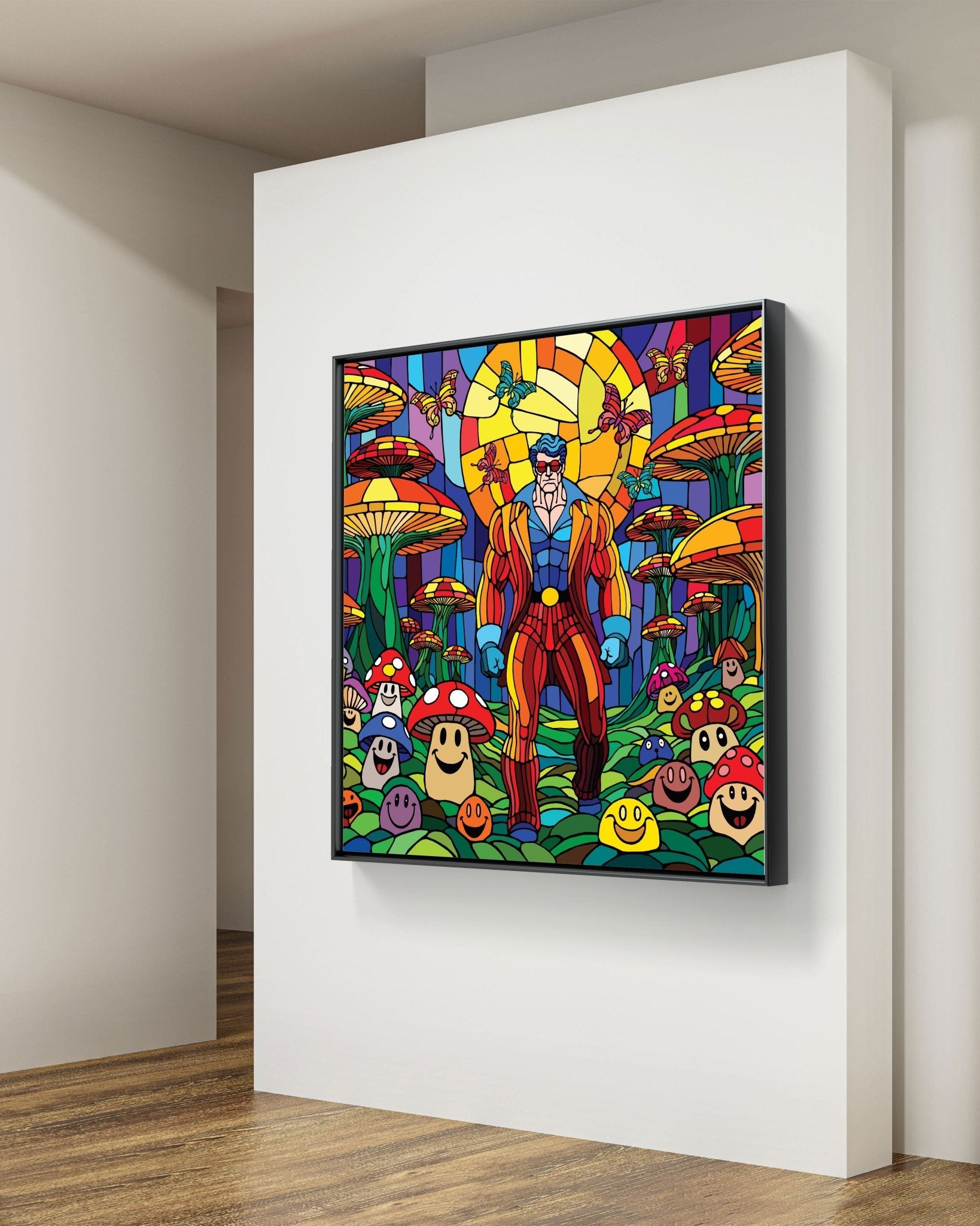 Bilde av Ronny Bank "The mushroom man" 90X90cm laget av Ronny Bank, popart kunst fra Galleri2b