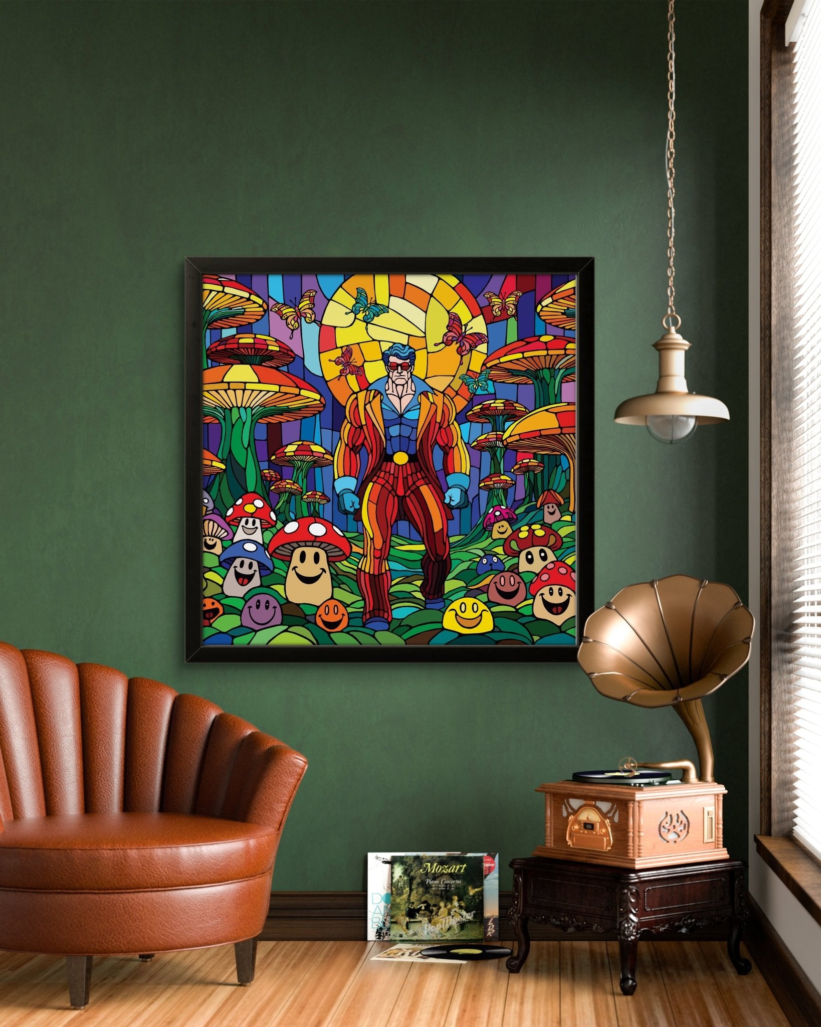 Bilde av Ronny Bank "The mushroom man" 90X90cm laget av Ronny Bank, popart kunst fra Galleri2b