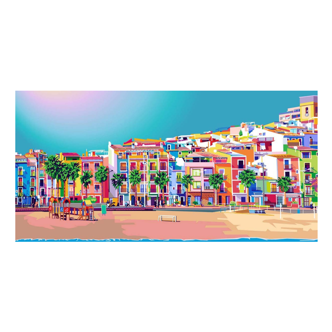 La Villa Old Town vist i pop art-stil av kunstner Tendart. 