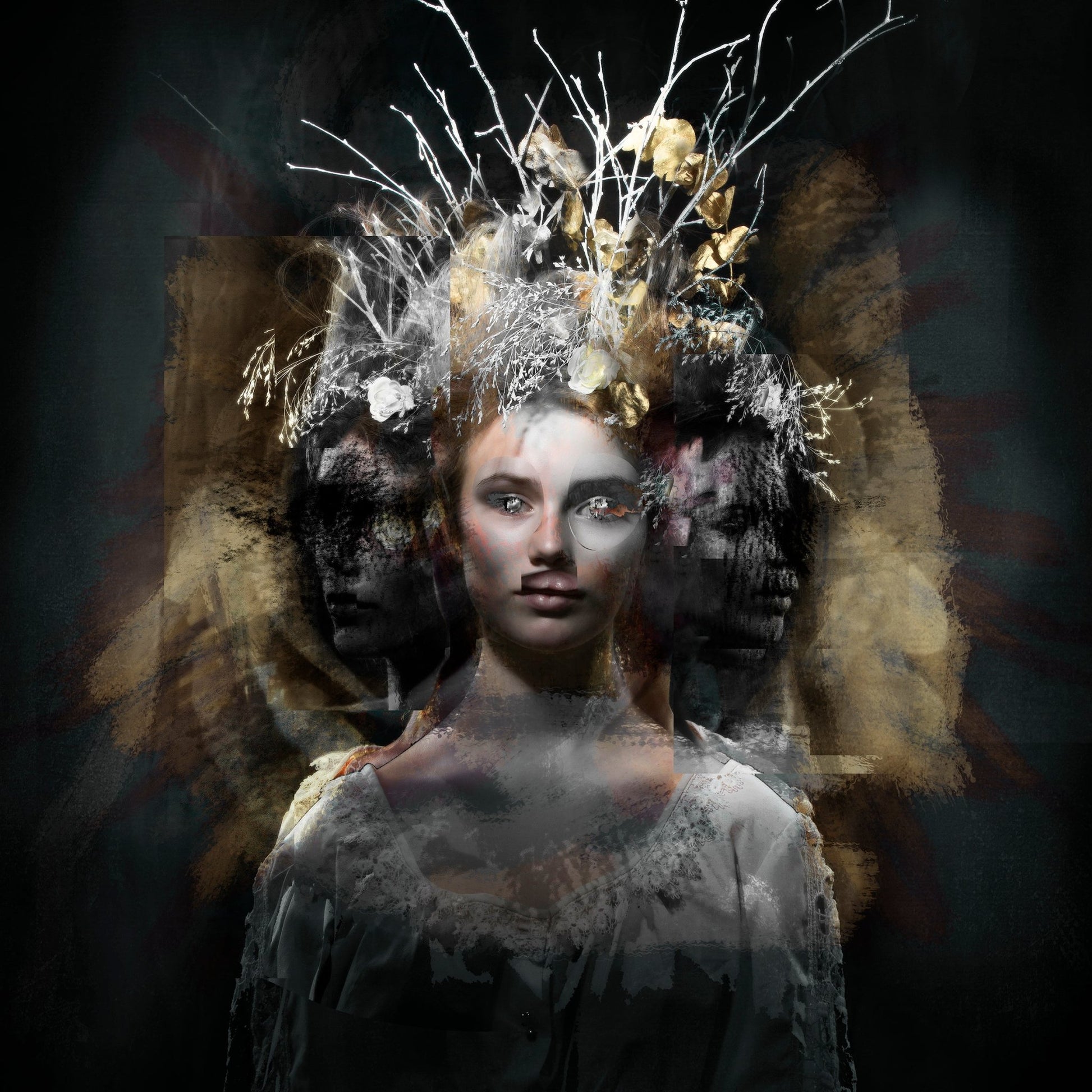 Bilde av "The Many Faces of Silence" – kunstverk av Eline Madsen laget av Eline Madsen, popart kunst fra Galleri2b