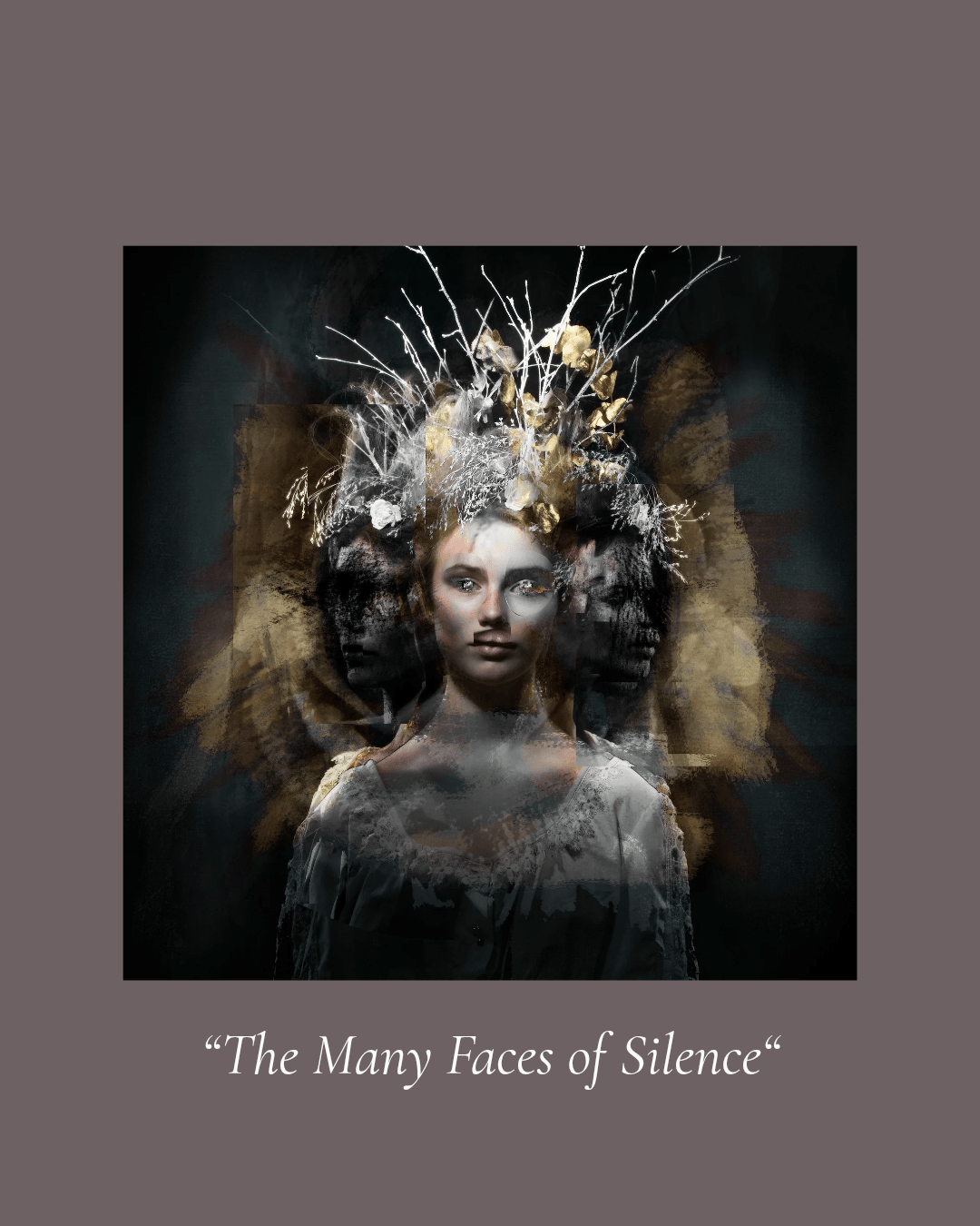 Bilde av "The Many Faces of Silence" – kunstverk av Eline Madsen laget av Eline Madsen, popart kunst fra Galleri2b