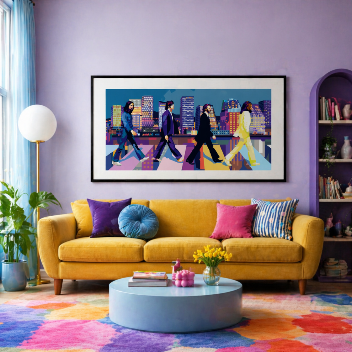 Bilde av Torbjørn Endrerud "Abbey Code" Med artglass og ramme laget av Torbjørn Endrerud, popart kunst fra Galleri2b