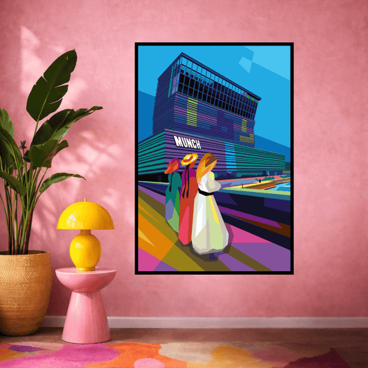 Bilde av Torbjørn Endrerud "Pikene på Broen" trykk på lerret laget av Torbjørn Endrerud, popart kunst fra Galleri2b