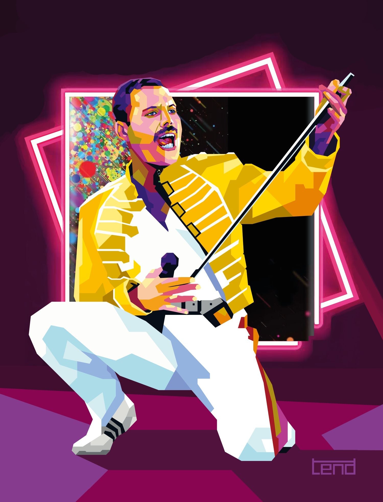 Bilde av Torbjørn Endrerud "Freddie Mercury" laget av Torbjørn Endrerud, popart kunst fra Galleri2b