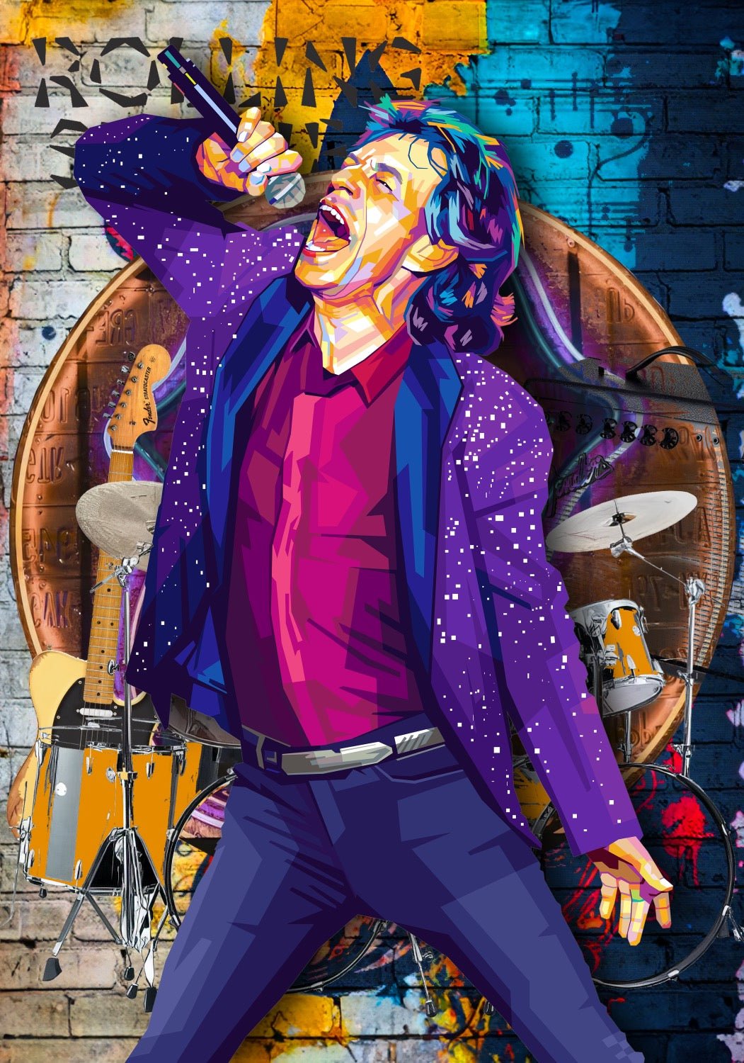 Bilde av Torbjørn Endrerud "Mick Jagger" laget av Torbjørn Endrerud, popart kunst fra Galleri2b