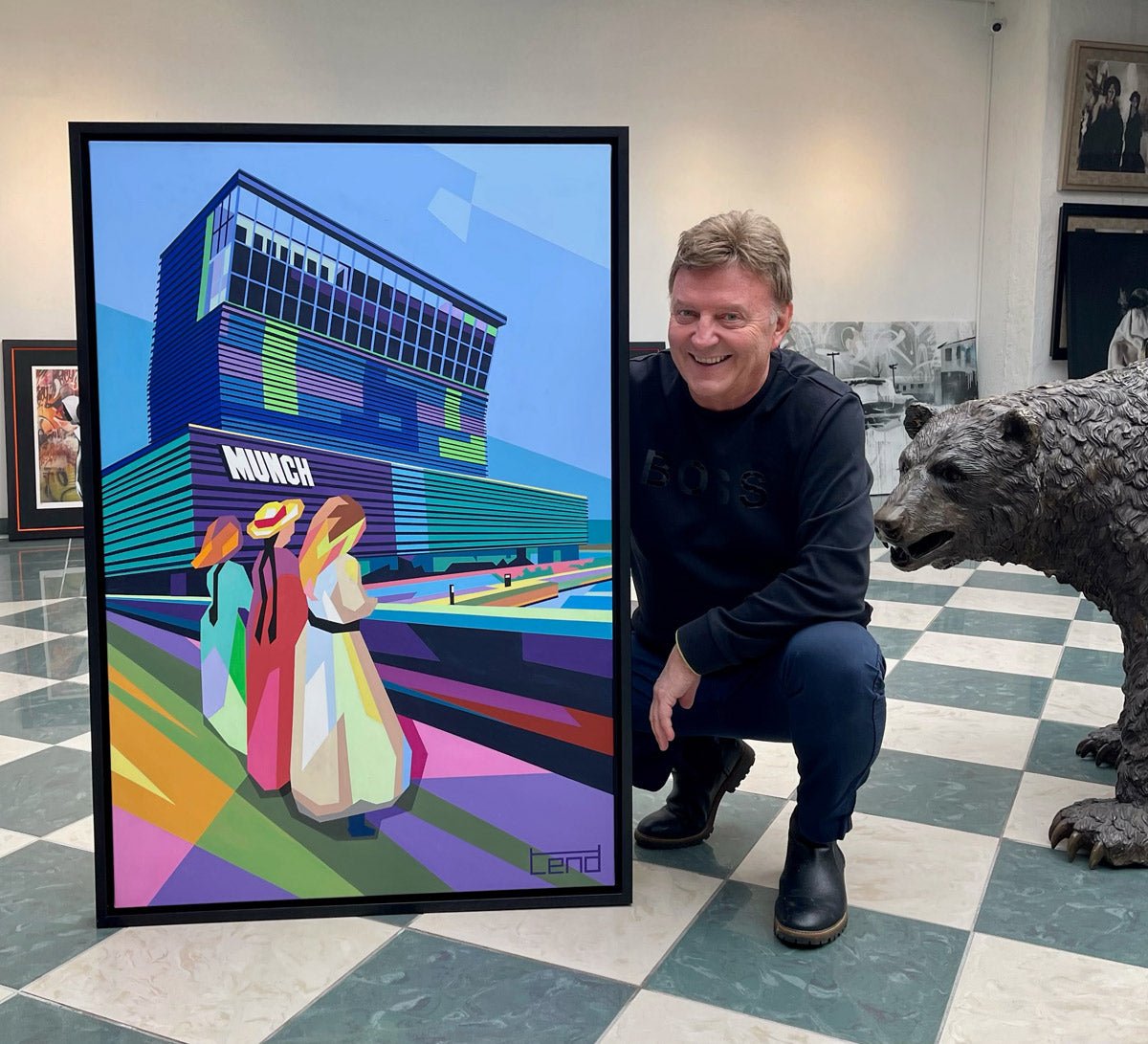 Bilde av Torbjørn Endrerud "The Girls On The Bridge" laget av Torbjørn Endrerud, popart kunst fra Galleri2b