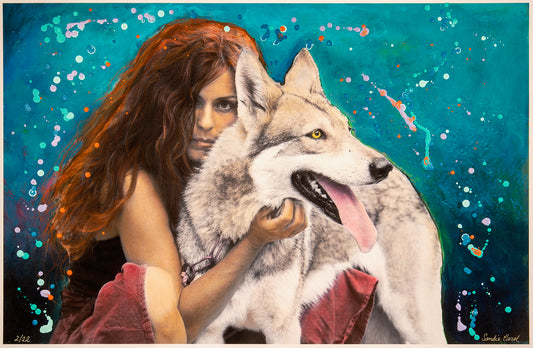 Sandie Carol - Wild woman and wolf - Turquioise edition