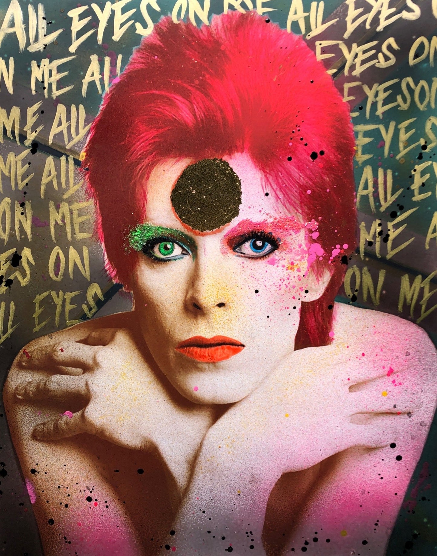 Bilde av Fru Bugge "All eyes on me " Bowie" laget av Fru Bugge, popart kunst fra Galleri2b