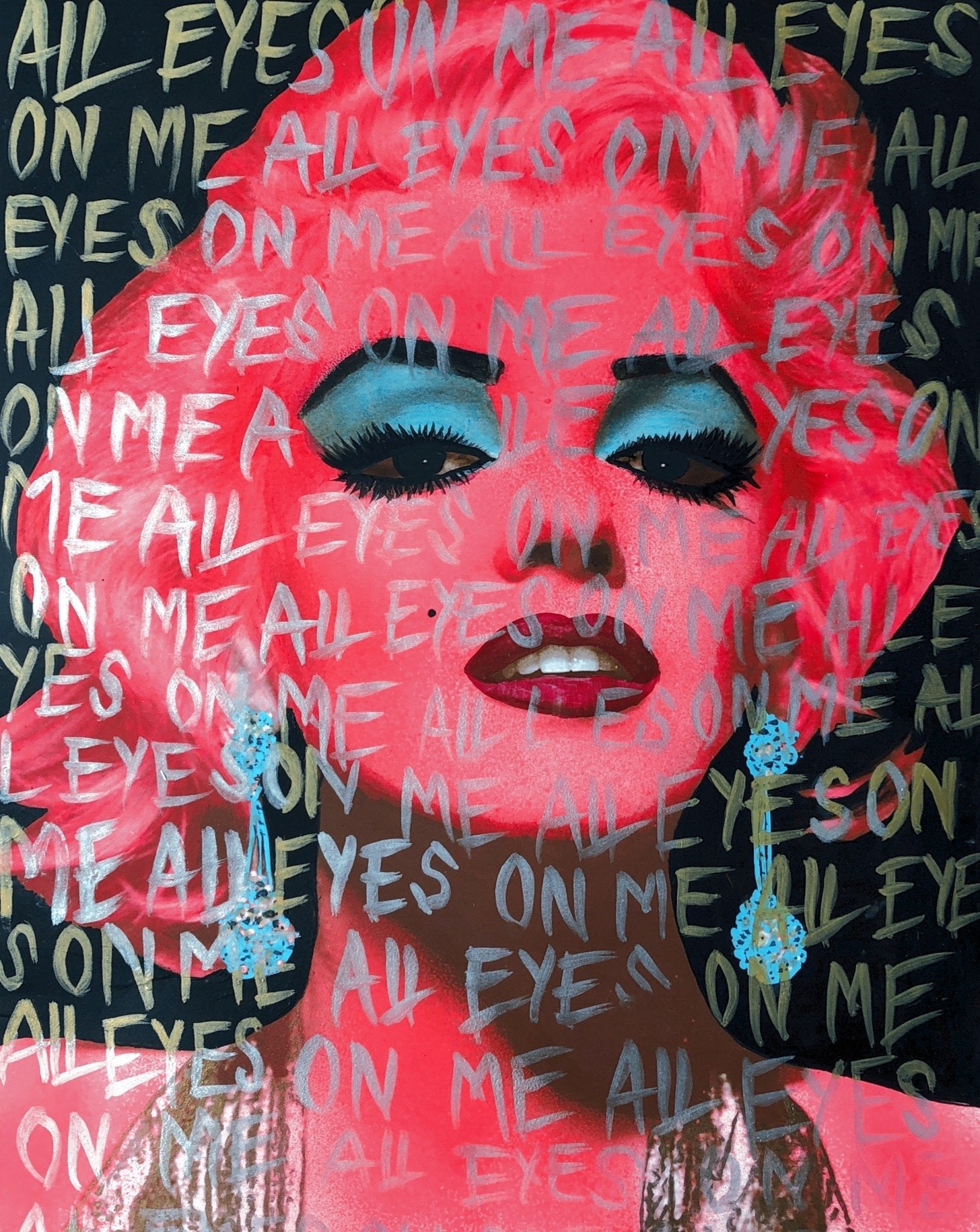 Bilde av Fru Bugge "All eyes on me " Marilyn laget av Fru Bugge, popart kunst fra Galleri2b