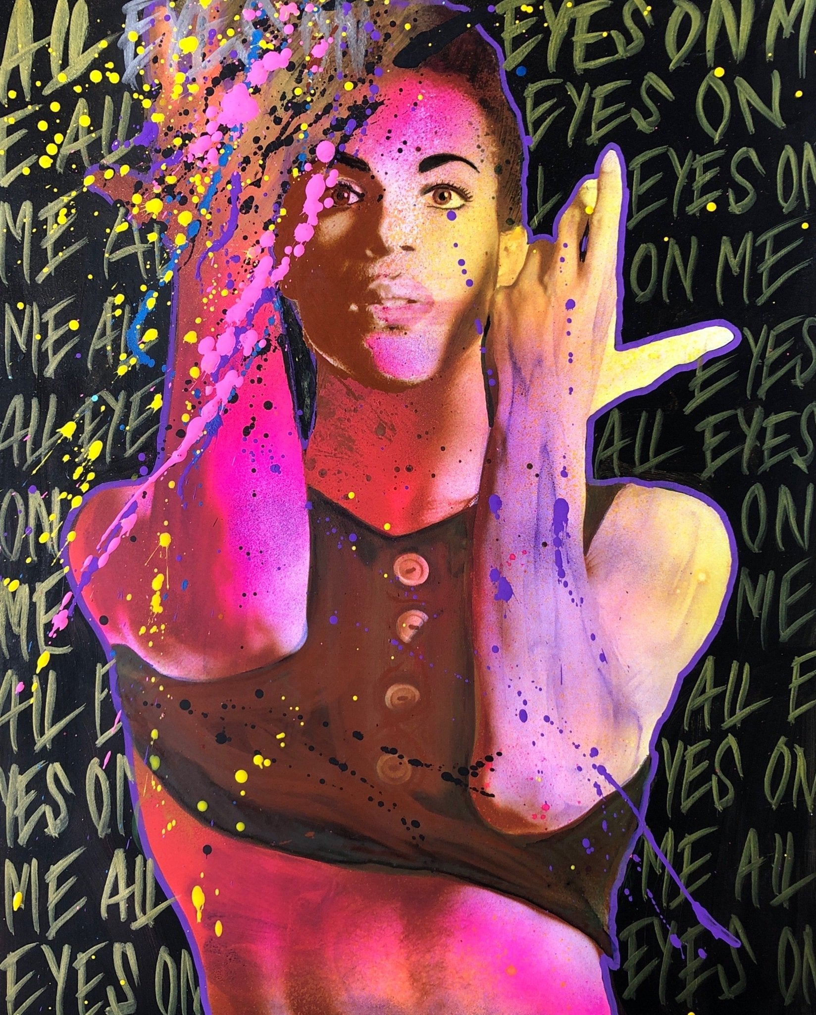 Bilde av Fru Bugge "All eyes on me – Prince" laget av Fru Bugge, popart kunst fra Galleri2b
