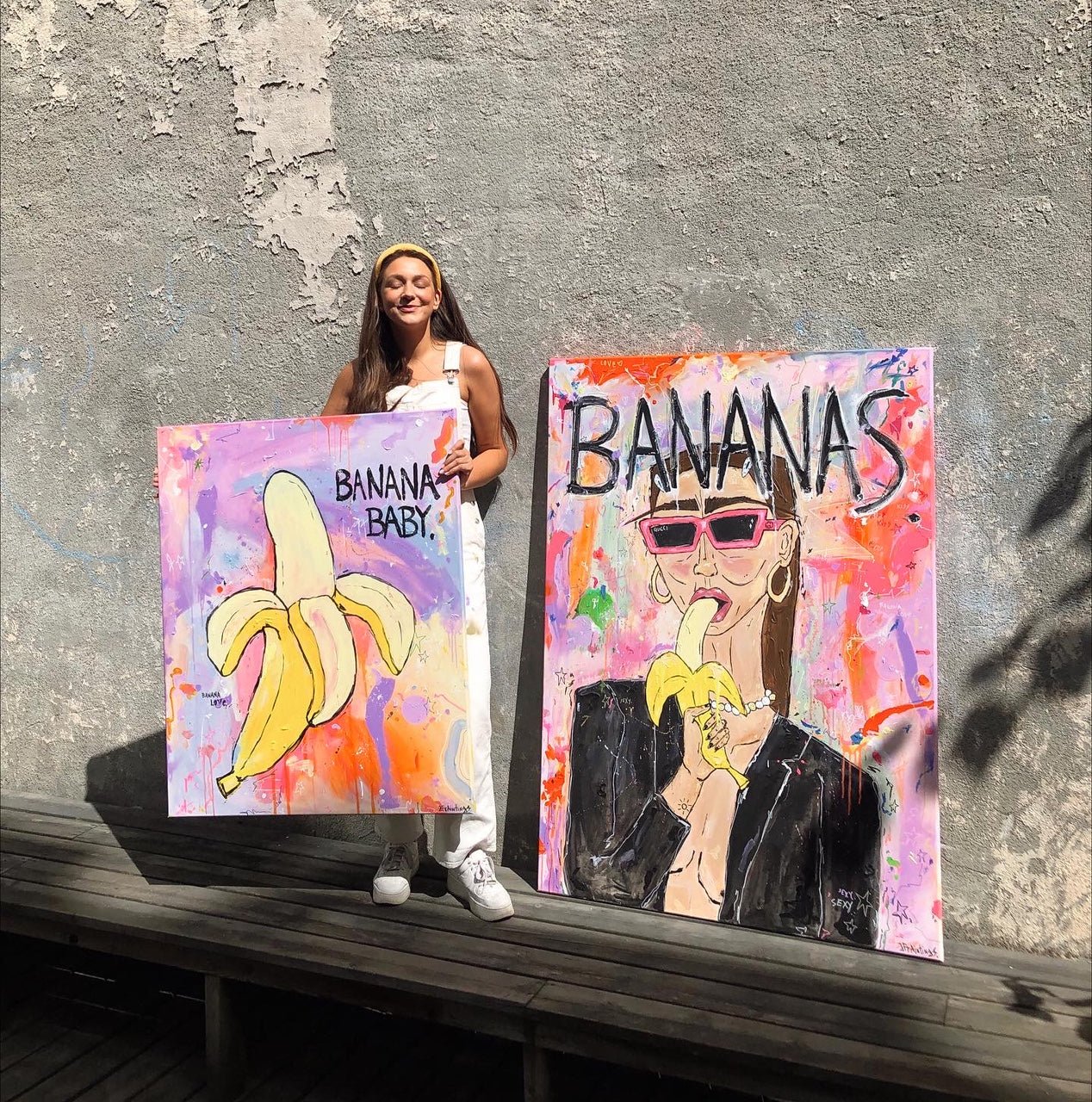Bilde av Julia Flak "Banana Baby " laget av Julia Flak, popart kunst fra Galleri2b
