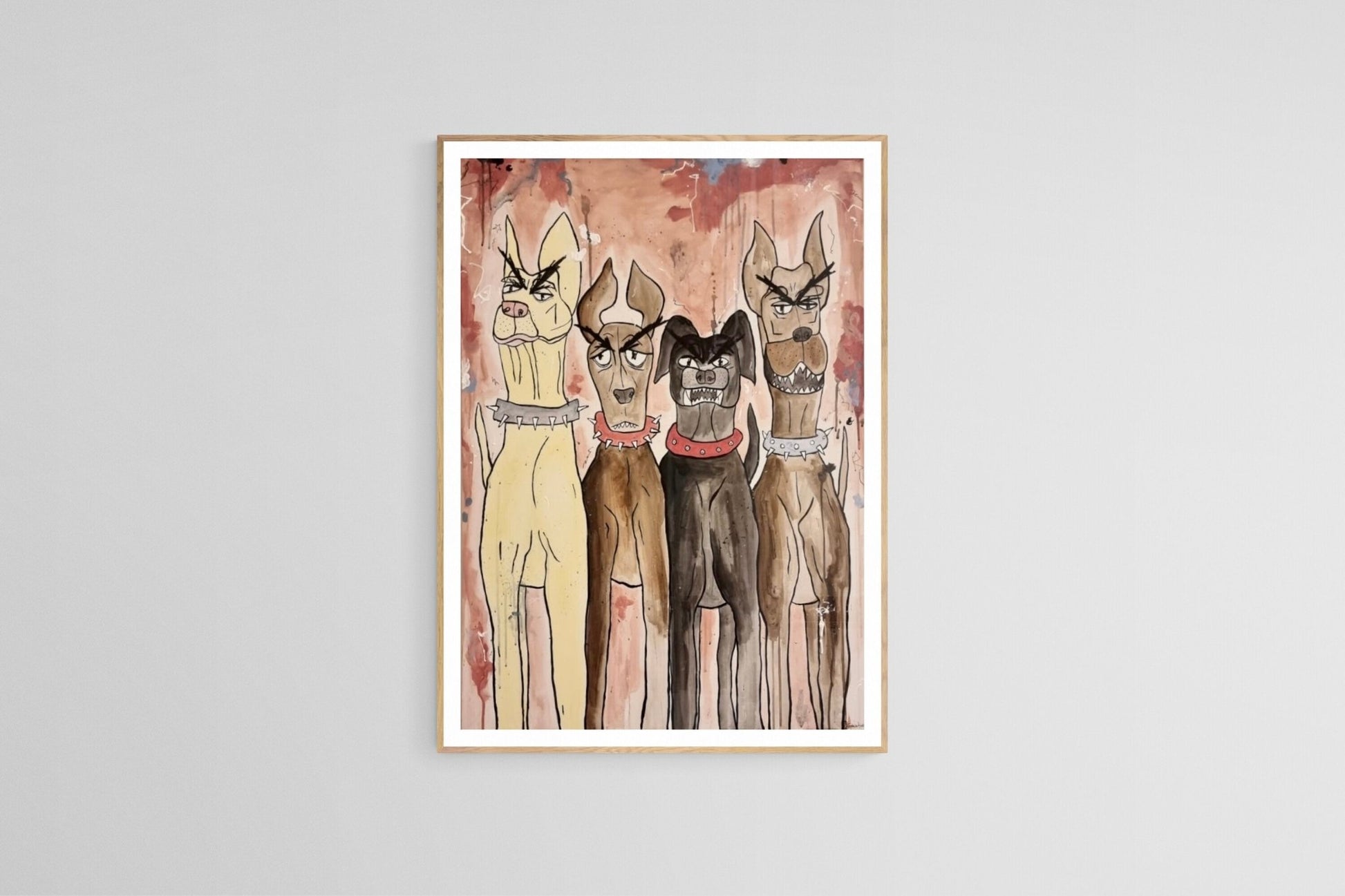 Bilde av Julia Flak "Doggies" laget av Julia Flak, popart kunst fra Galleri2b