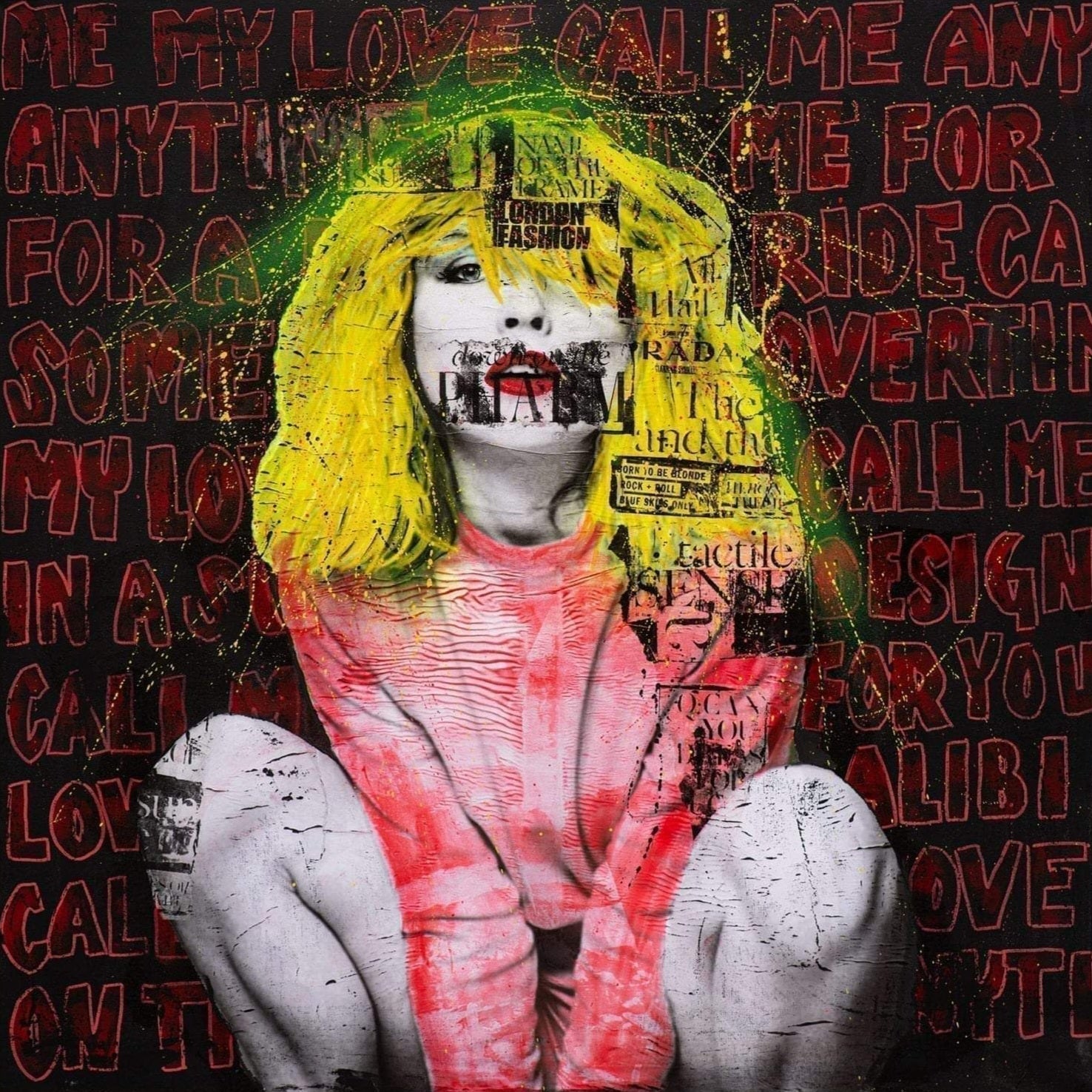 Fru Bugge "Call me", Debbie Harry, Blondie, Popart, Fineart, pøbel kunst, Boligmesse, Boligmesse Hellerudsletta