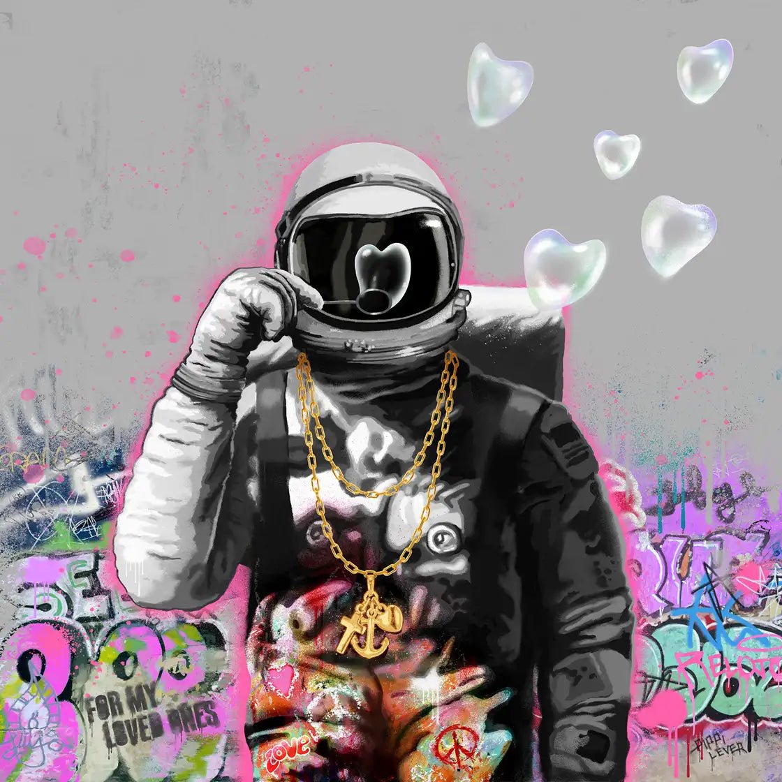 Bilde av Rino Larsen "Heartbeat" laget av Rino Larsen, popart kunst fra Galleri2b