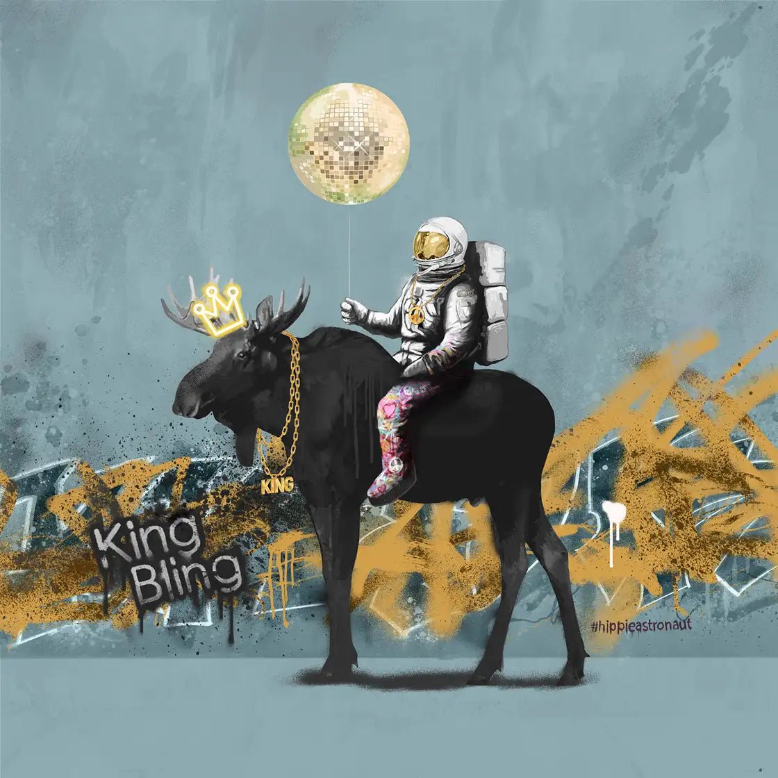 Bilde av Rino Larsen "King Bling B" laget av Rino Larsen, popart kunst fra Galleri2b