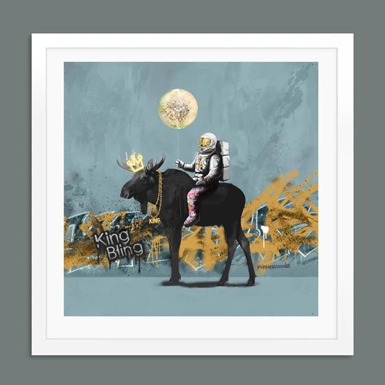 Bilde av Rino Larsen "King Bling B" laget av Rino Larsen, popart kunst fra Galleri2b