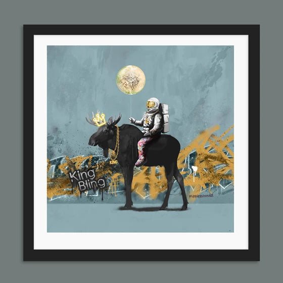 Bilde av Rino Larsen "King Bling B" laget av Rino Larsen, popart kunst fra Galleri2b