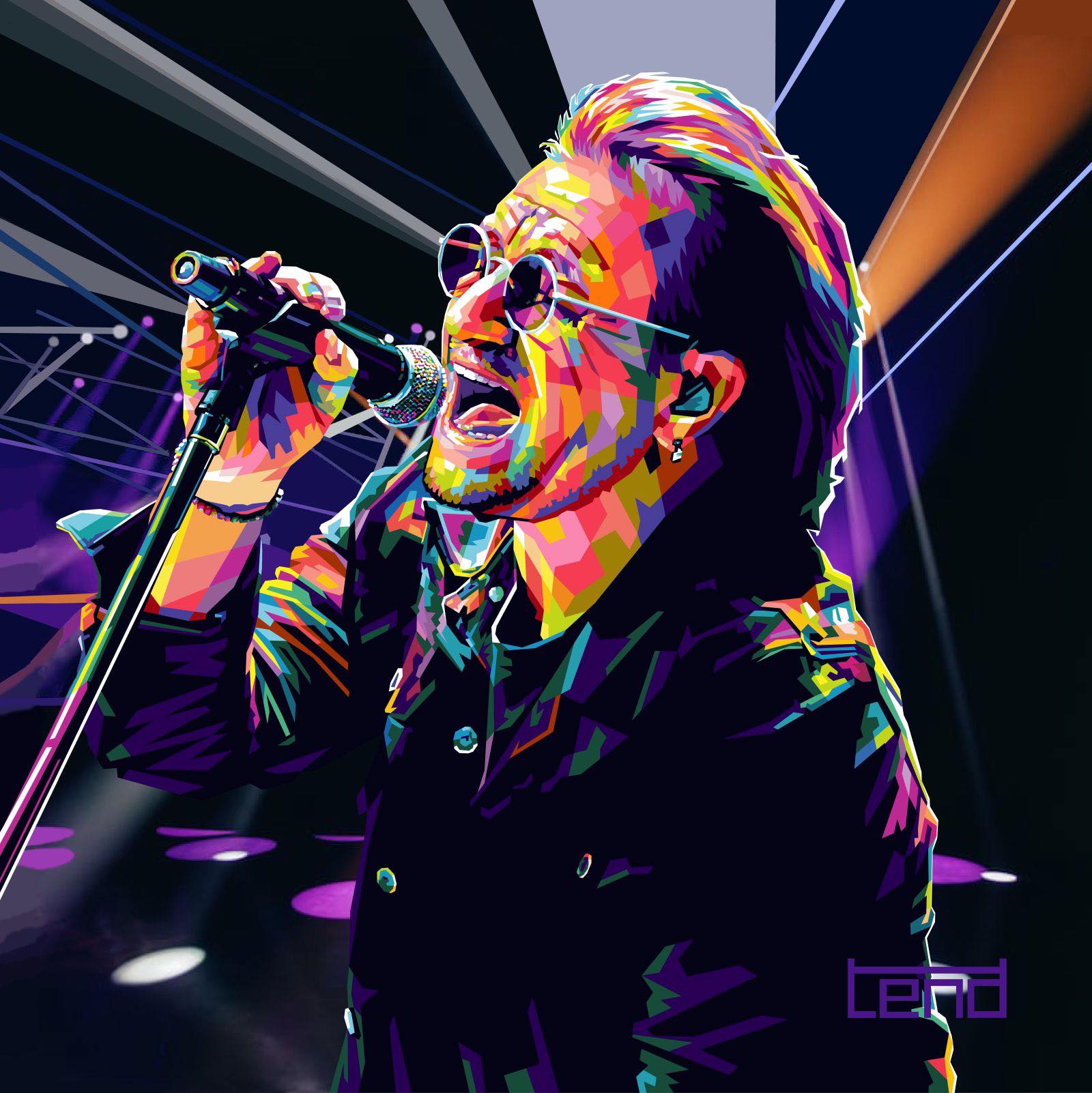 Bilde av Torbjørn Endrerud "Bono" laget av Torbjørn Endrerud, popart kunst fra Galleri2b