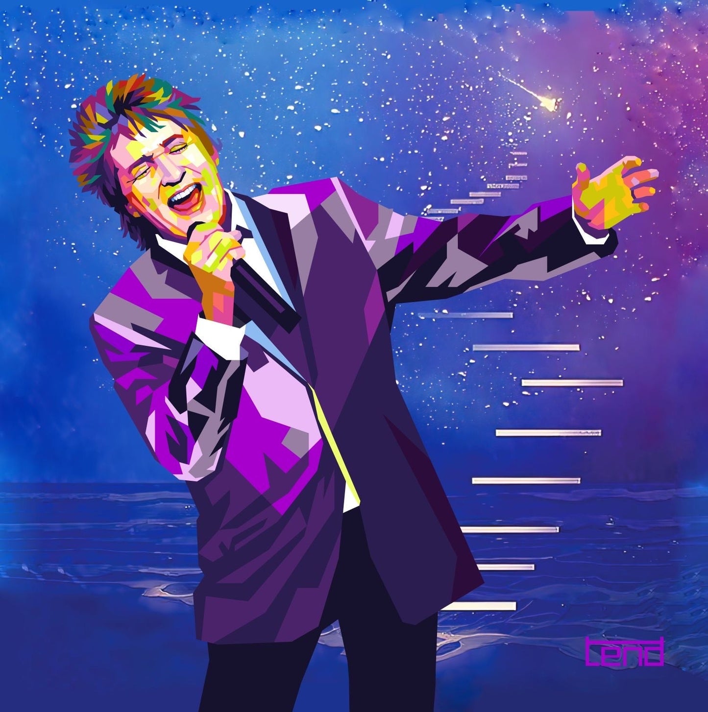 Bilde av Torbjørn Endrerud " Rod Stewart" laget av Torbjørn Endrerud, popart kunst fra Galleri2b