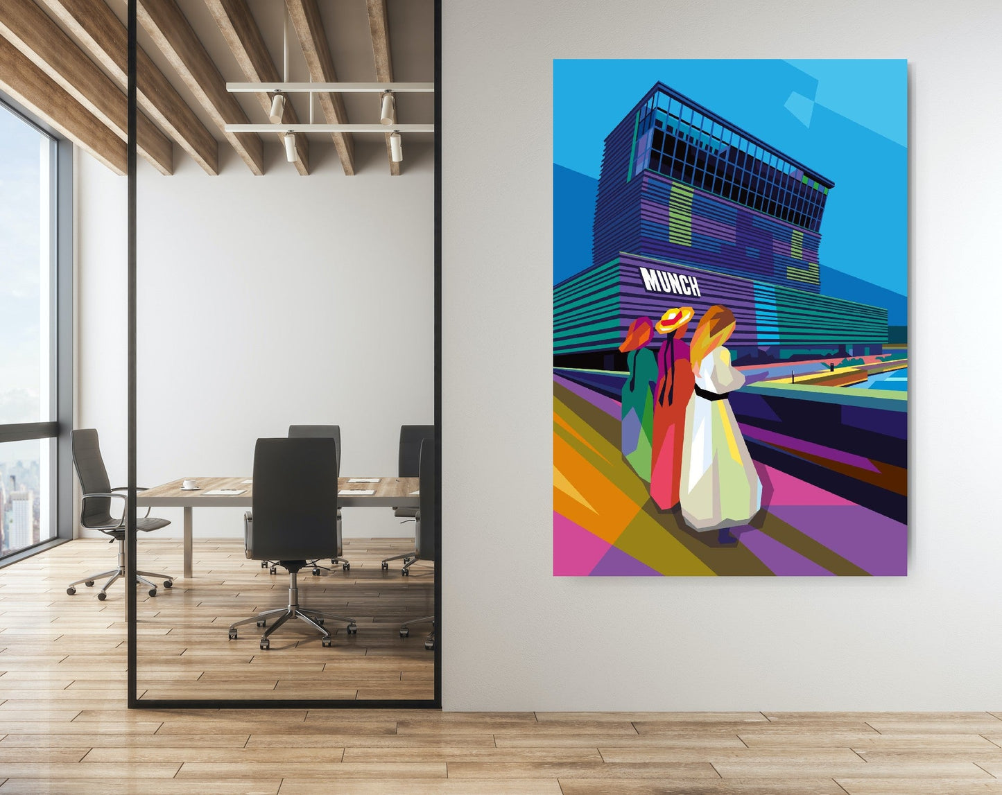 Bilde av Torbjørn Endrerud "The Girls On The Bridge" laget av Torbjørn Endrerud, popart kunst fra Galleri2b